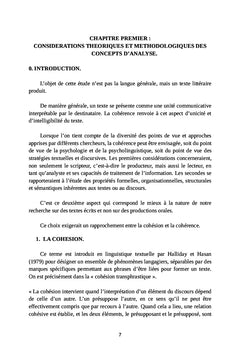 La cohérence et essai de quantification du style dans un récit narratif