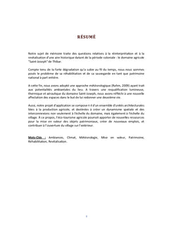 Réhabilitation et Mise en valeur du domaine Saint-Joseph de Thibar