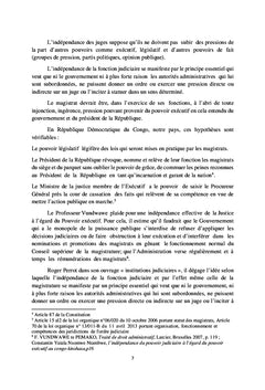 L'indépendance des juges congolais entre mythe et réalité