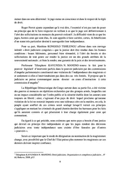 L'indépendance des juges congolais entre mythe et réalité