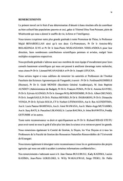 Facteurs déterminants et prédictifs des projets agricoles en RD Congo