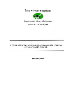Étude des Suites Numériques au Secondaire et leurs Applications