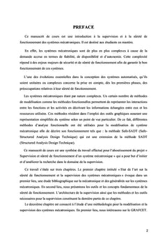 Supervision et Sûreté de Fonctionnement des Systèmes Mécatroniques