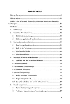 Supervision et Sûreté de Fonctionnement des Systèmes Mécatroniques