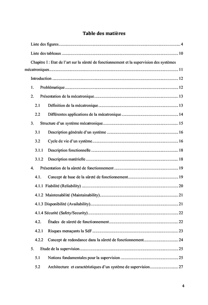 Supervision et Sûreté de Fonctionnement des Systèmes Mécatroniques