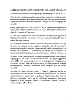 La pédagogie de la CAVA Tome 3