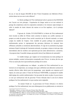 La Gouvernance De L'union Africaine Et La Theorie Juridique De L'etat Multinational
