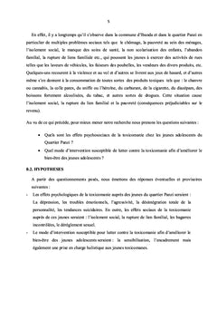 La toxicomanie chez les jeunes adolescents dans le quartier Panzi