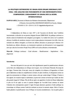 La politique extérieure du Ghana sous Kwame Nkrumah (1957-1966)