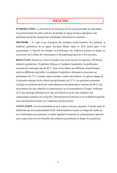 Alimentation du nourrisson et pathologies associées
