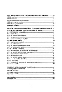 Gestion d'une pêcherie, cas de la pêcherie de Kokumbo