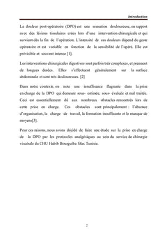 Douleur post chirurgie abdominale
