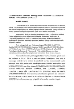 Collection des Travaux Pratiques du troisième cycle: