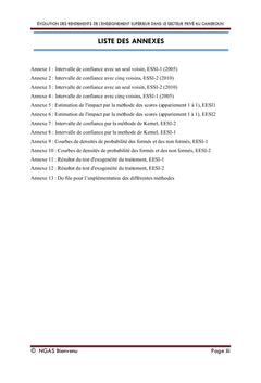 Evolution des rendements de l'enseignement supérieur