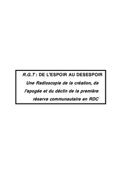 Réserve de Gorilles de Tayna (R.G.T). De l'espoir au désespoir