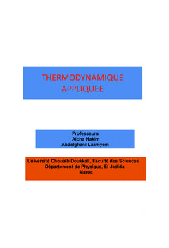 Thermodynamique appliquée