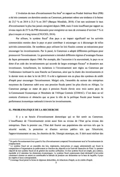 Politique Fiscalité et Investissement Domestique au Cameroun