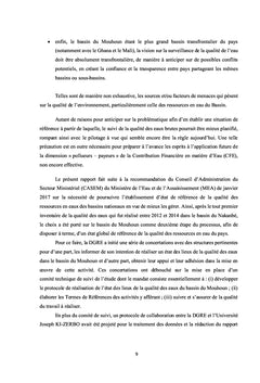 État des lieux de la qualité des eaux du Burkina