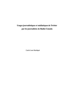 Usages journalistiques et médiatiques de Twitter par les journalistes