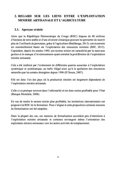 Un regard sur les liens entre l'exploitation minière et l'agriculture