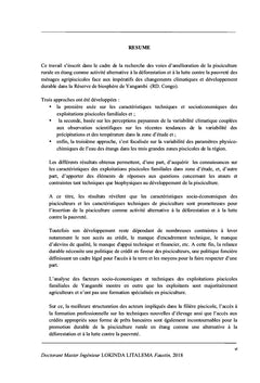 Incidence du Changement climatique