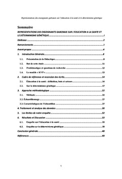 Représentations des enseignants gabonais sur l'éducation à la santé