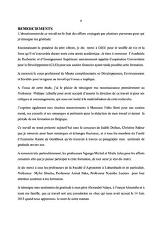 Analyse de la performance des exploitations maraîchères à Lubumbashi