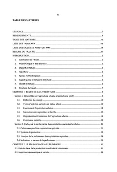 Analyse de la performance des exploitations maraîchères à Lubumbashi