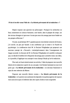 Pour une théorie prévenante de la traduction