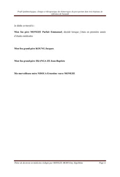 Hémorragies du post-partum dans trois hôpitaux de référence de Yaoundé