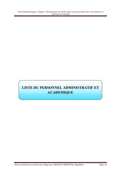 Hémorragies du post-partum dans trois hôpitaux de référence de Yaoundé
