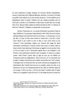 Désaliénation et expression de l'humanisme dans la poésie francophone