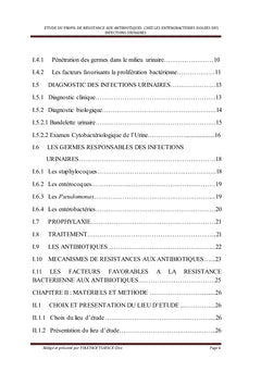 Profil de résistance aux antibiotiques chez les entérobactéries