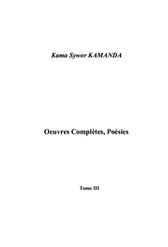 Oeuvres Complètes, Poésies