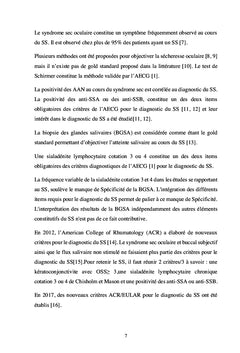 Diagnostic du Syndrome de Sjögren