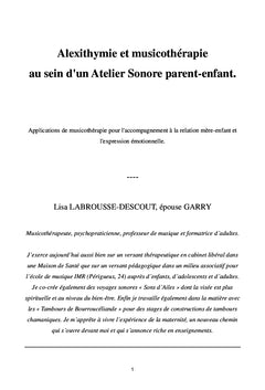 Alexithymie et Musicothérapie : atelier sonore parent-enfant