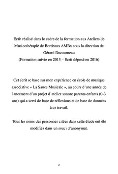 Alexithymie et Musicothérapie : atelier sonore parent-enfant