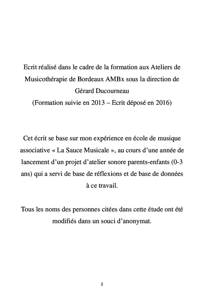 Alexithymie et Musicothérapie : atelier sonore parent-enfant