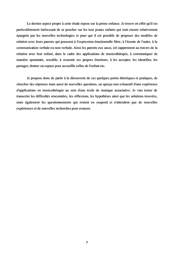 Alexithymie et Musicothérapie : atelier sonore parent-enfant