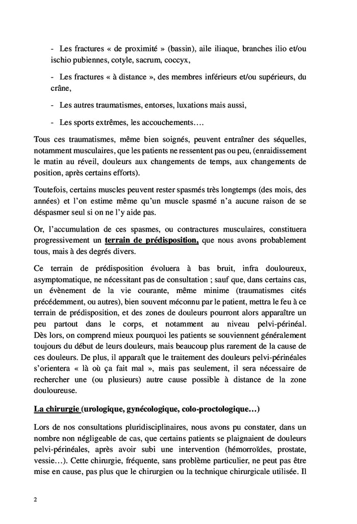 Apport Kinésithérapie antalgique dans le syndrome pelvien douloureux