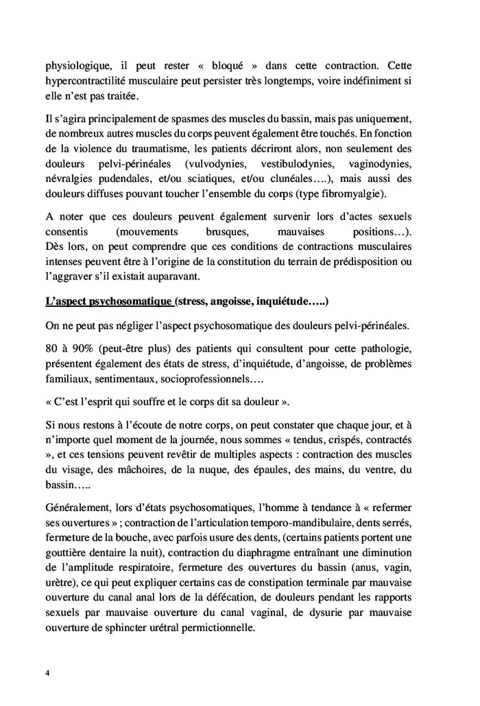 Apport Kinésithérapie antalgique dans le syndrome pelvien douloureux