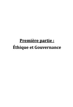 Éthique, gouvernance et performance: quel lien?