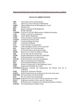 Manuel des procédures pour la mise en oeuvre du financement basé sur les performances à Djibouti