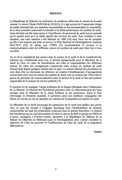 Manuel des procédures pour la mise en oeuvre du financement basé sur les performances à Djibouti