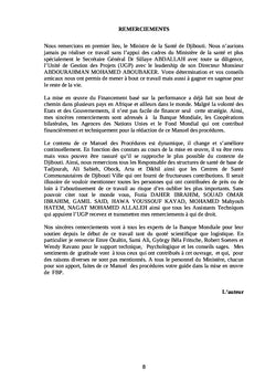 Manuel des procédures pour la mise en oeuvre du financement basé sur les performances à Djibouti