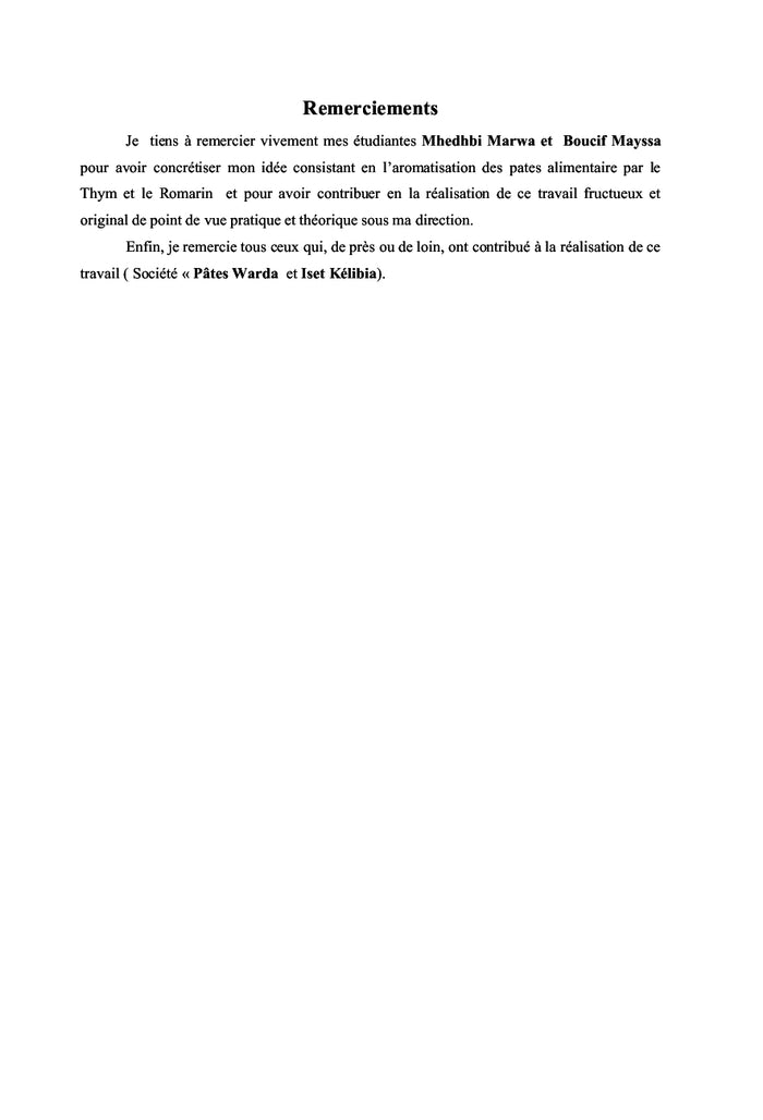 Création d'une nouvelle gamme de pâtes alimentaires aromatisées