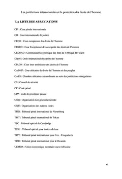 Les juridictions internationales et la protection des droits de l'homme