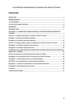 Les juridictions internationales et la protection des droits de l'homme