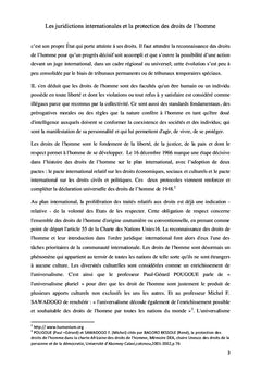 Les juridictions internationales et la protection des droits de l'homme