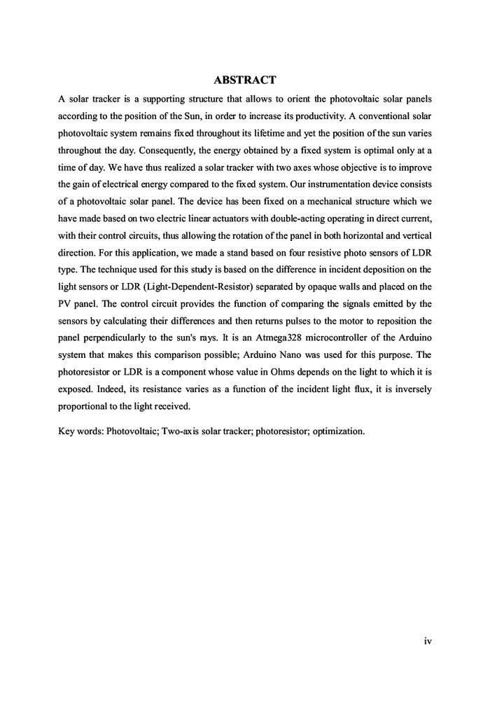 Conception et réalisation d'un suiveur solaire à deux axes